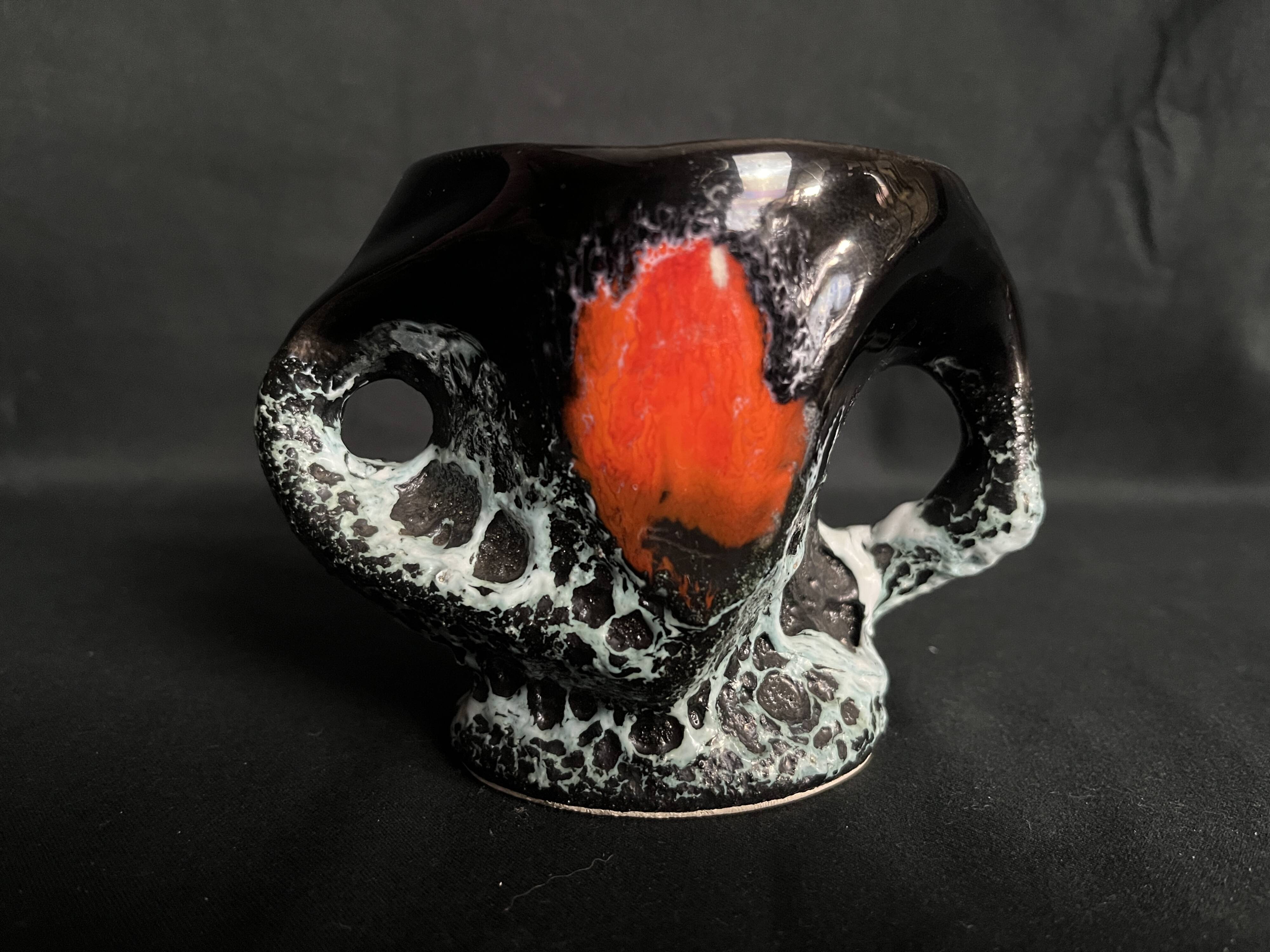 Vallauris, vintage vase or pot with handle circa 1970