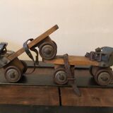 Wooden and metal roller skates