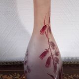 glass paste vase ruby series signed LEGRAS