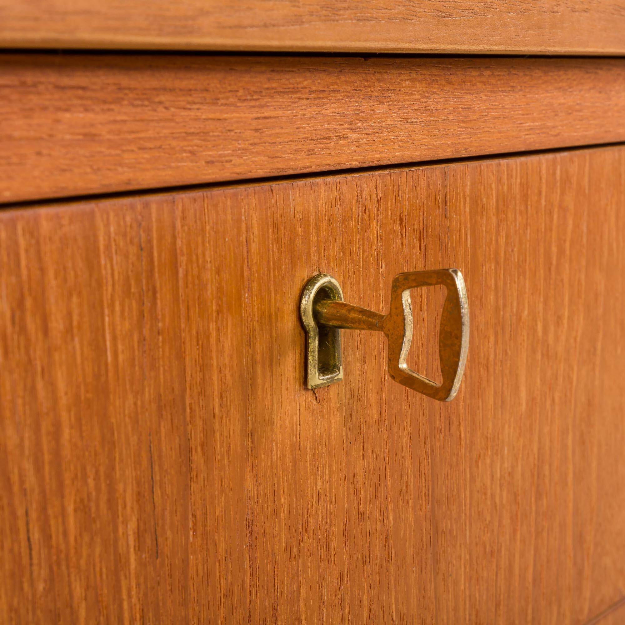 Danish teak secretaire with hidden vanity, 1960s