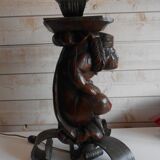 Vintage lamp anthropomorfe carved wood