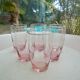Set de 6 verres à eau roses vintage