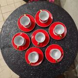 Striped cups and saucers