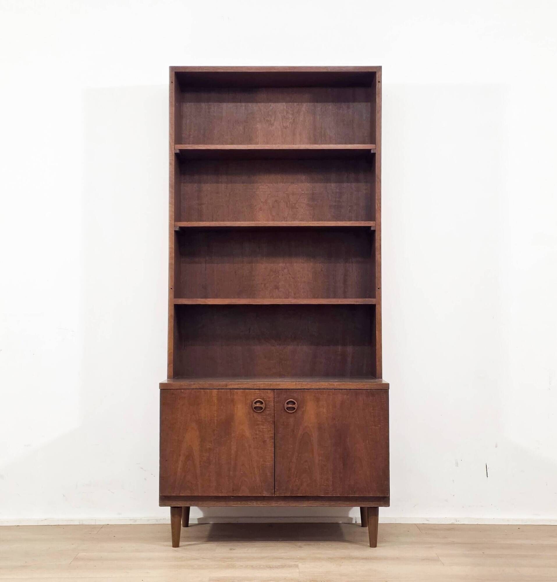 Scandinavian solid wood bookshelf, Mid-Century style, 1960s