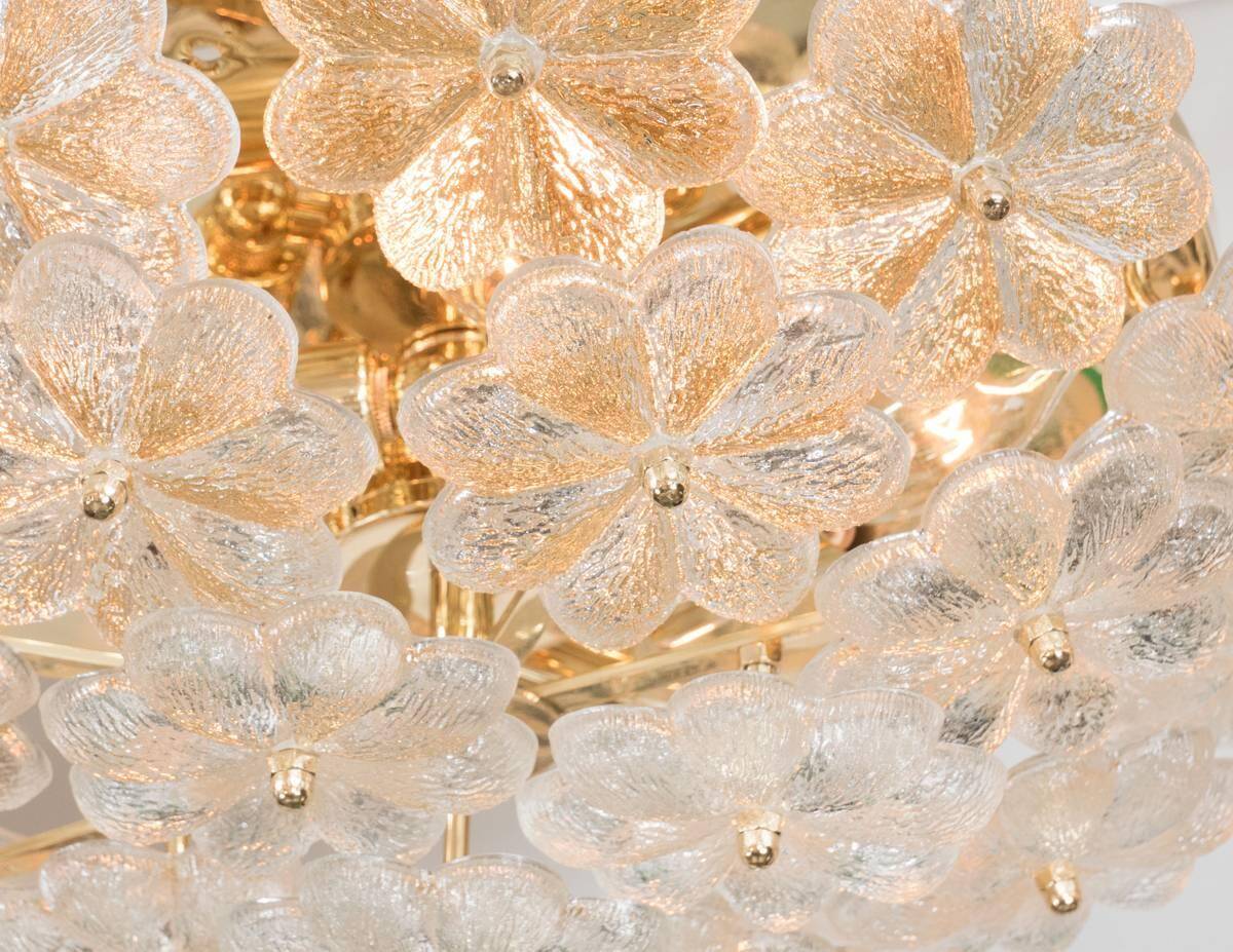 Large flower ceiling light in Murano glass, Ernst Palme, Germany, 1970s