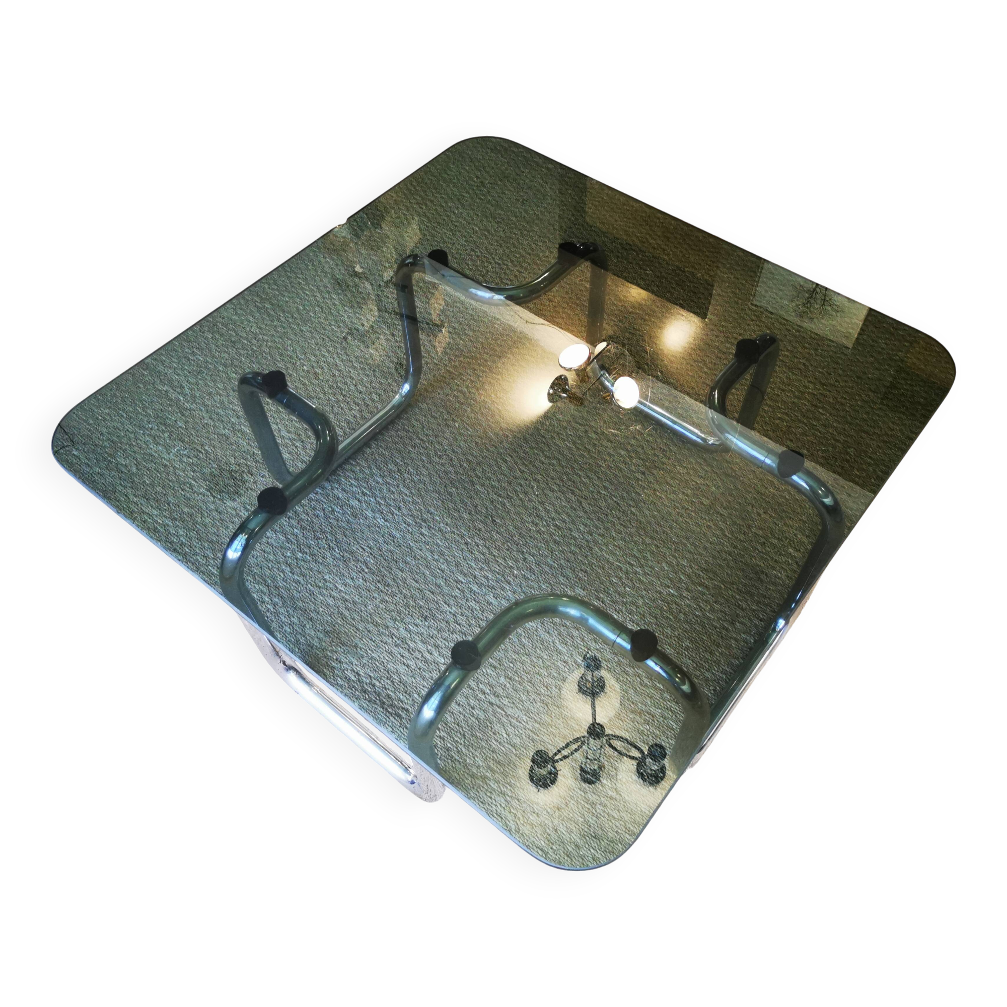 Italian design coffee table, Bauhaus style, 70s