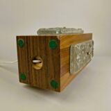 Vintage teak wood and glass lamp by Ateljé Glas & Trä, Sweden 1960s