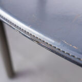 Set of 4 leather chairs and laywood from the 1980s vintage modern