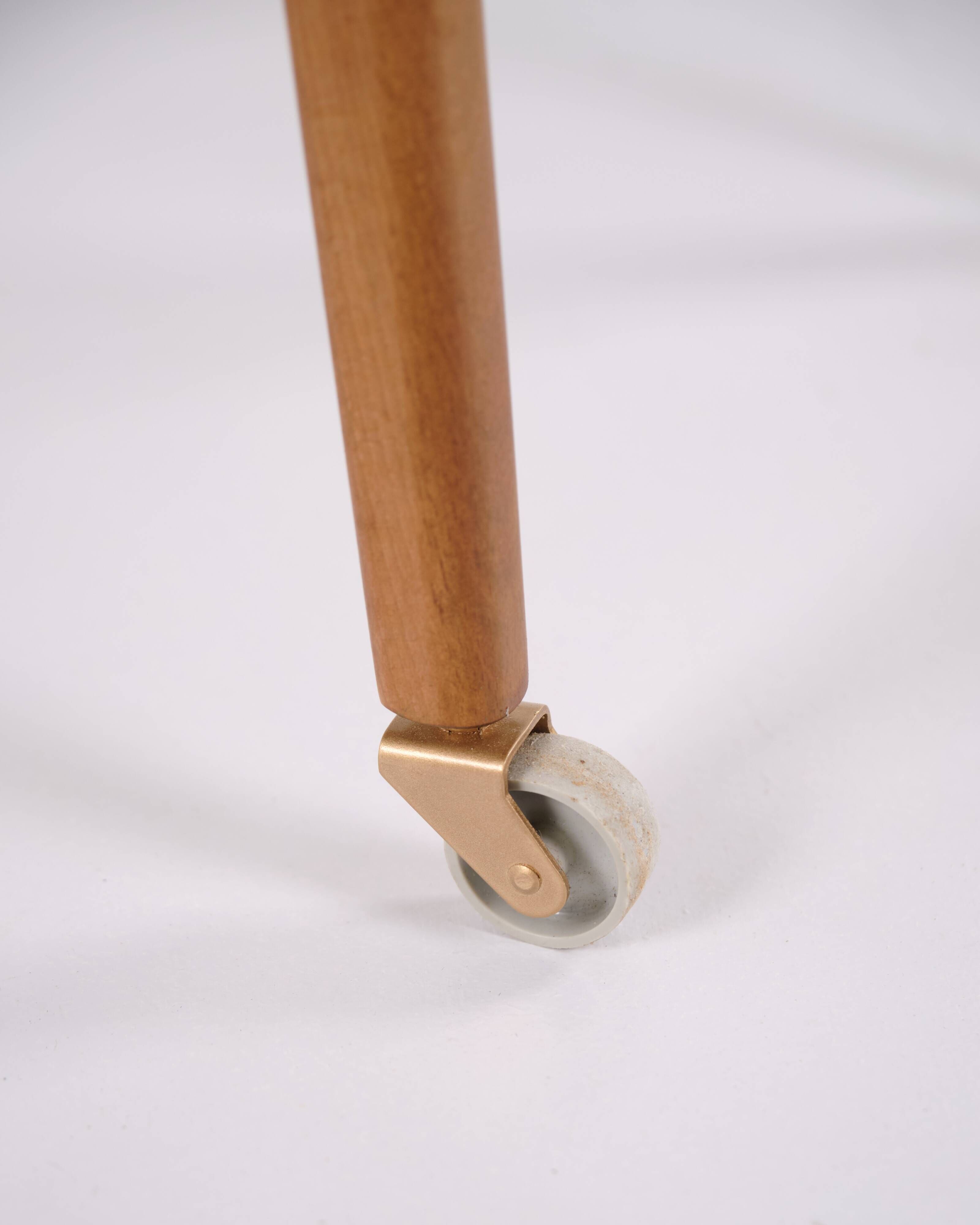 Side table with shelf on wheels - teak - Danish design - 1960s