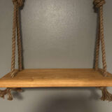 Wall shelf wood and rope