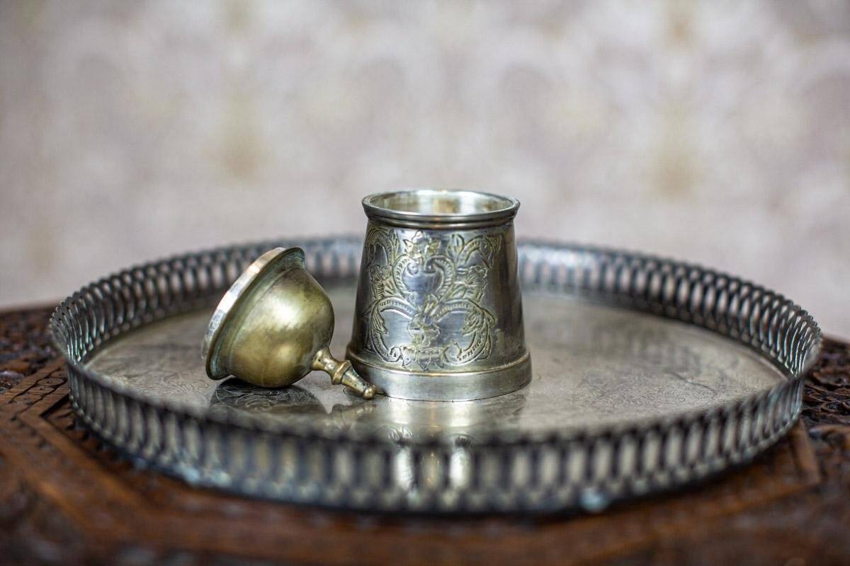 Silver-Plated Coffee Set with Tray, 1920s, Set of 6