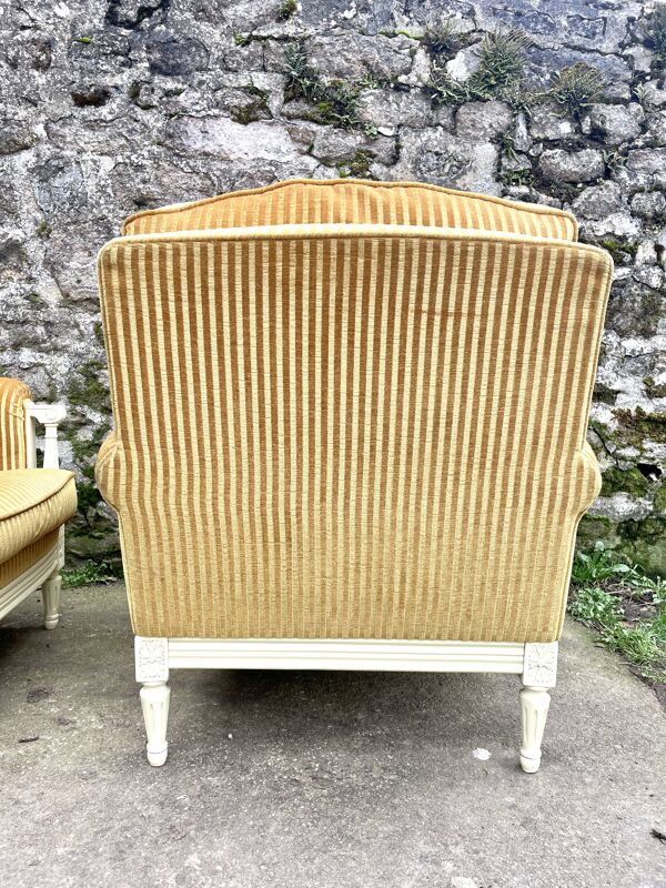 Paire de fauteuils cosy Jean Prevost velours moutarde 1970
