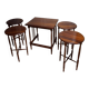 Table d'appoint vintage empilable ou imbriquable, 5 en 1 pour servir, café, vin.