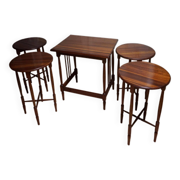 Vintage nesting or stacking serving, coffee, wine side table,  5 in 1