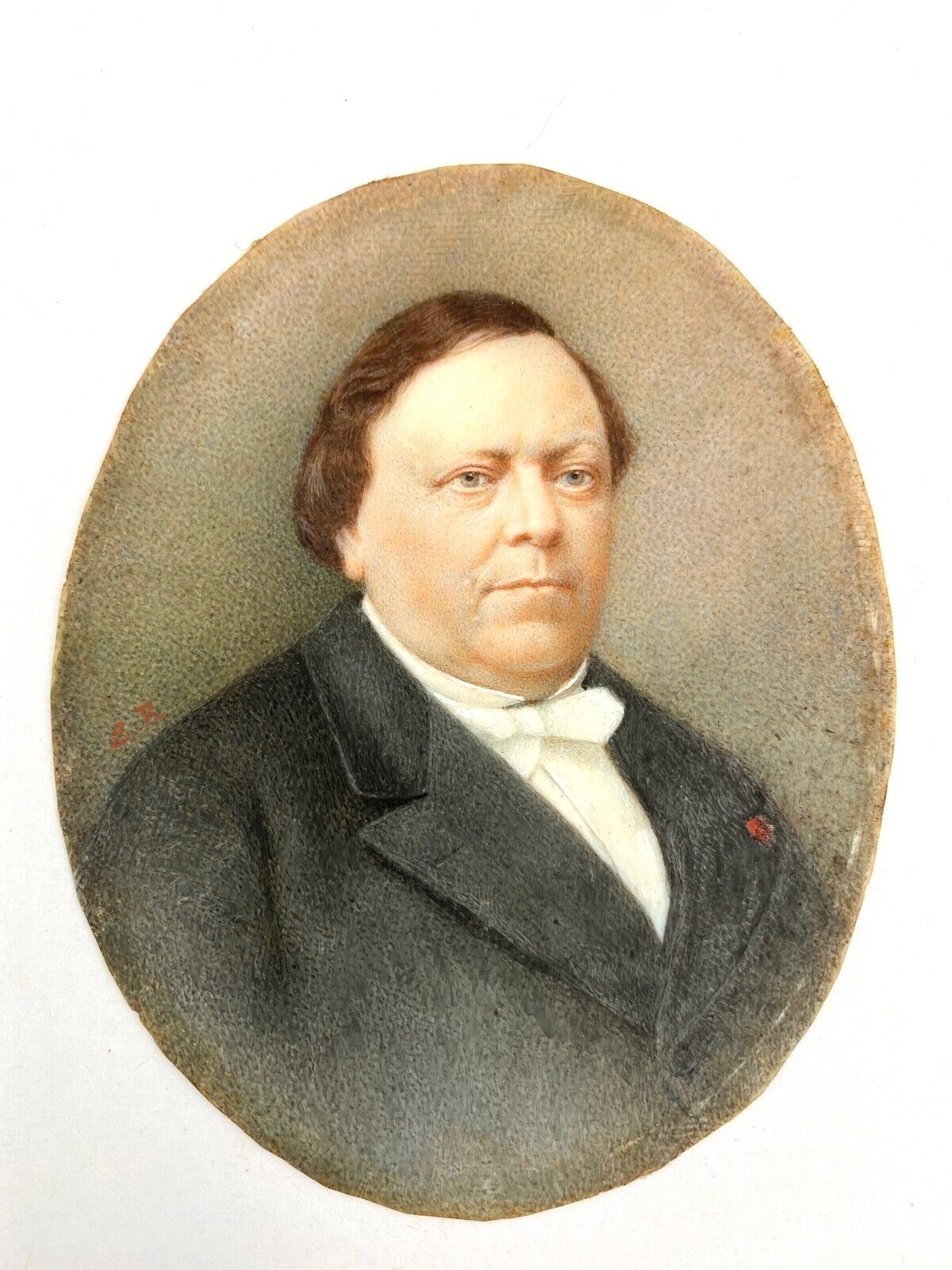 Miniature painted,  signature to identify nineteenth century man