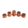 Five-headed chandelier in wood and ceramic Scandinavian style / vintage 60s-70s