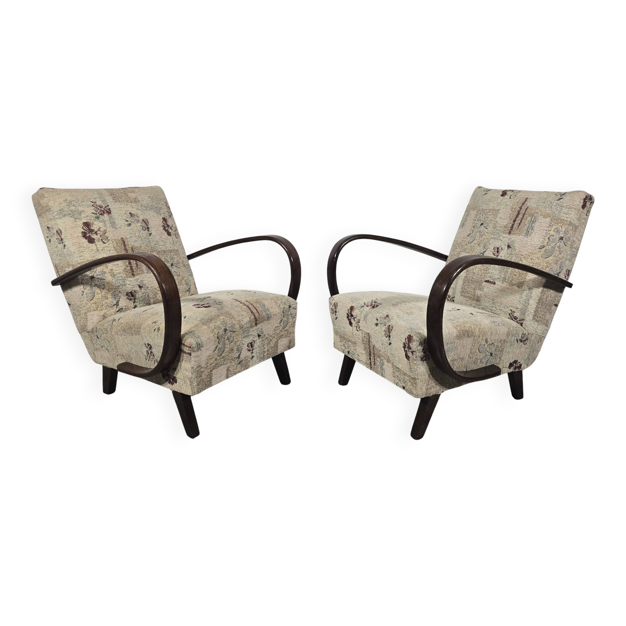 Vintage Armchairs from Jindrich Halabala, 1940s, Set of 2