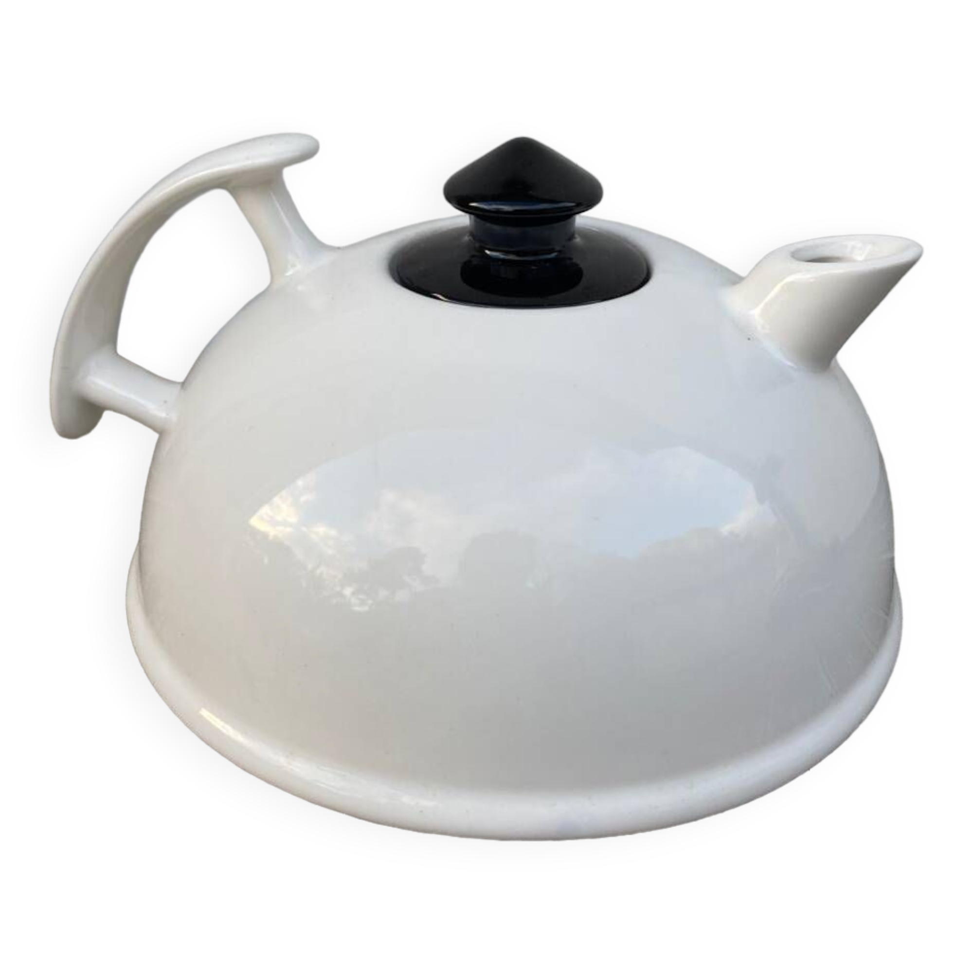 Postmodernist white ceramic teapot