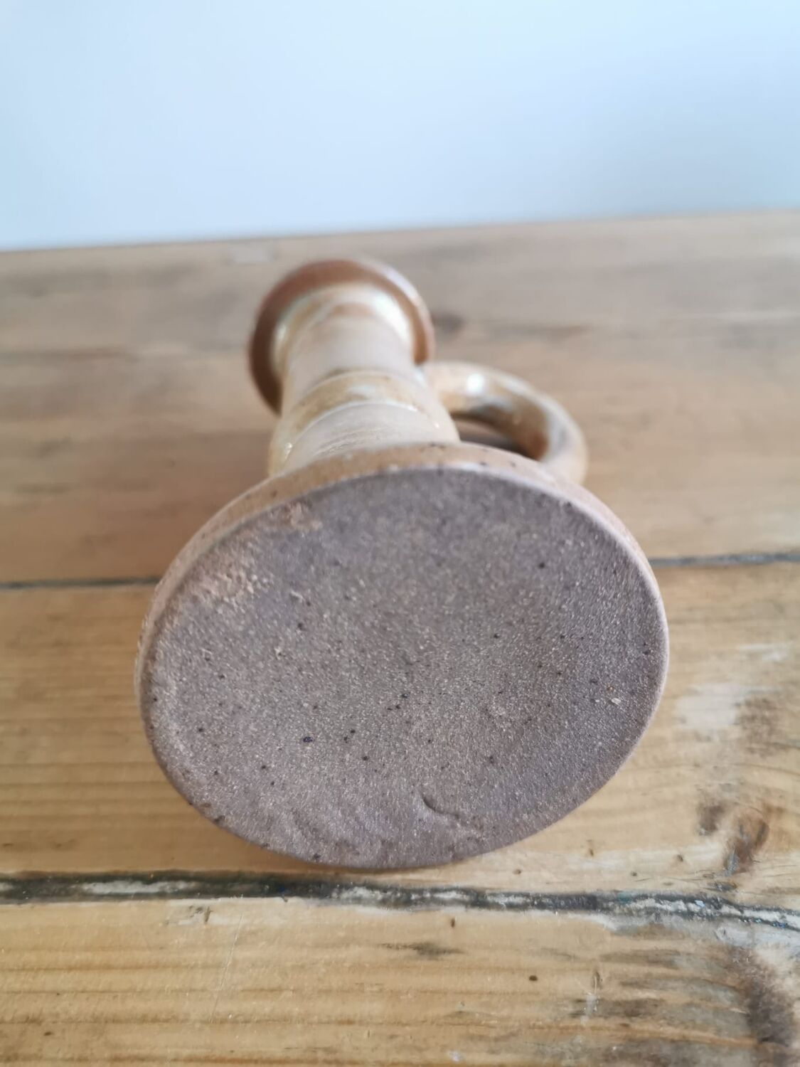 Vintage stoneware candle holder
