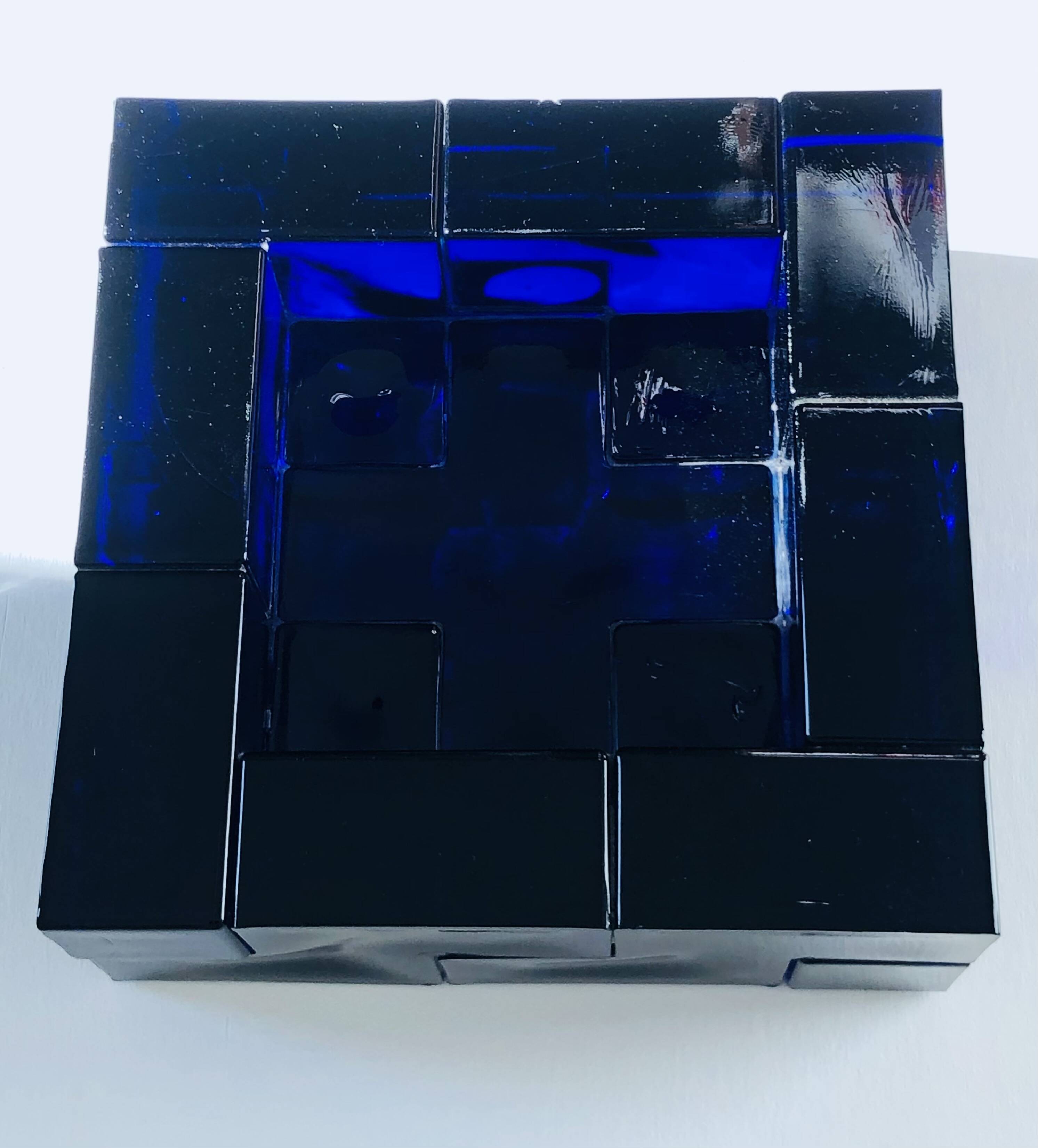 Blue Murano glass centerpiece, Italy 1960s