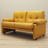 Yellow leather sofa, Italian design, 1960s, manufacturer: B&B Italia, design