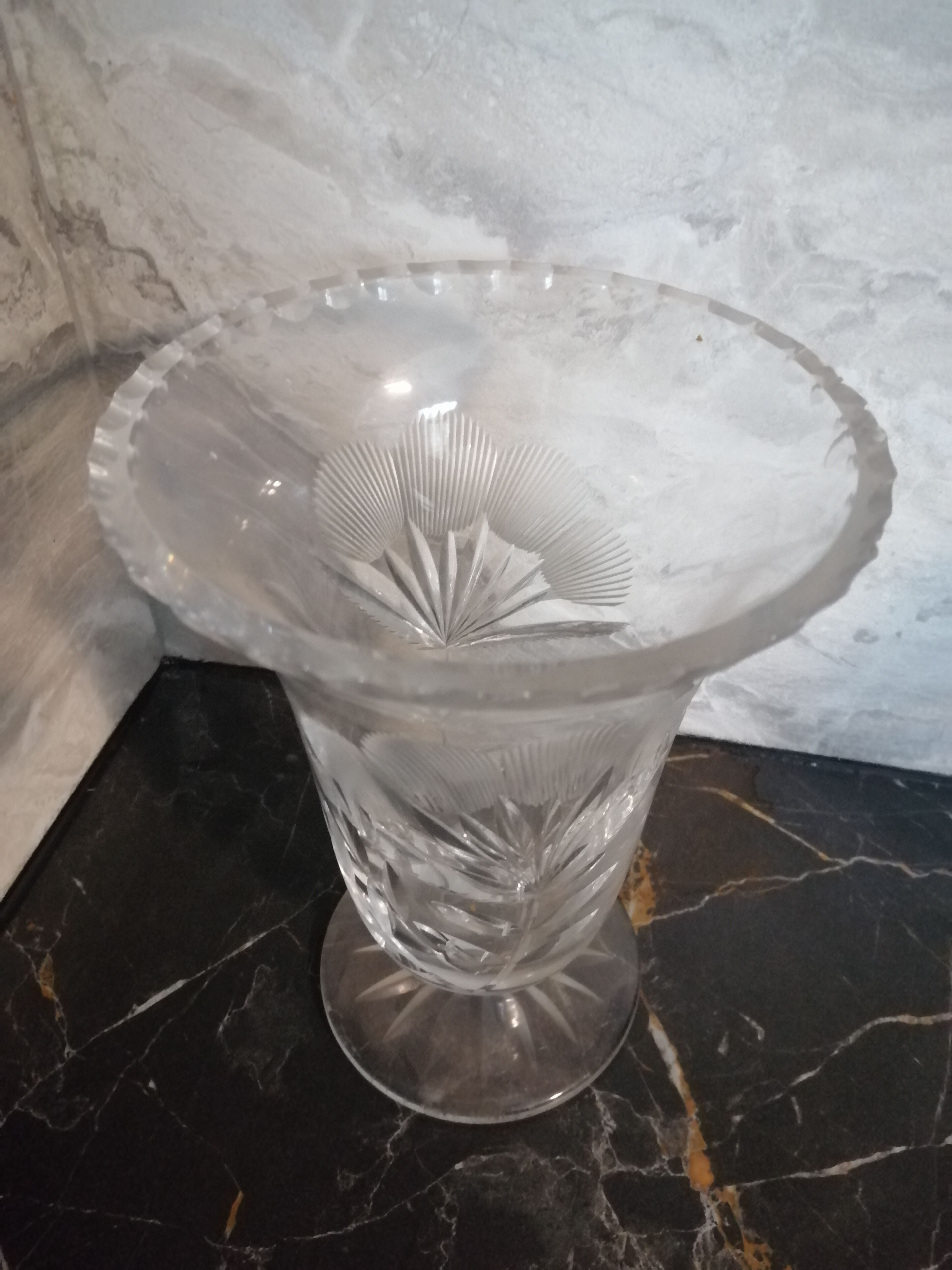 Cut crystal vase