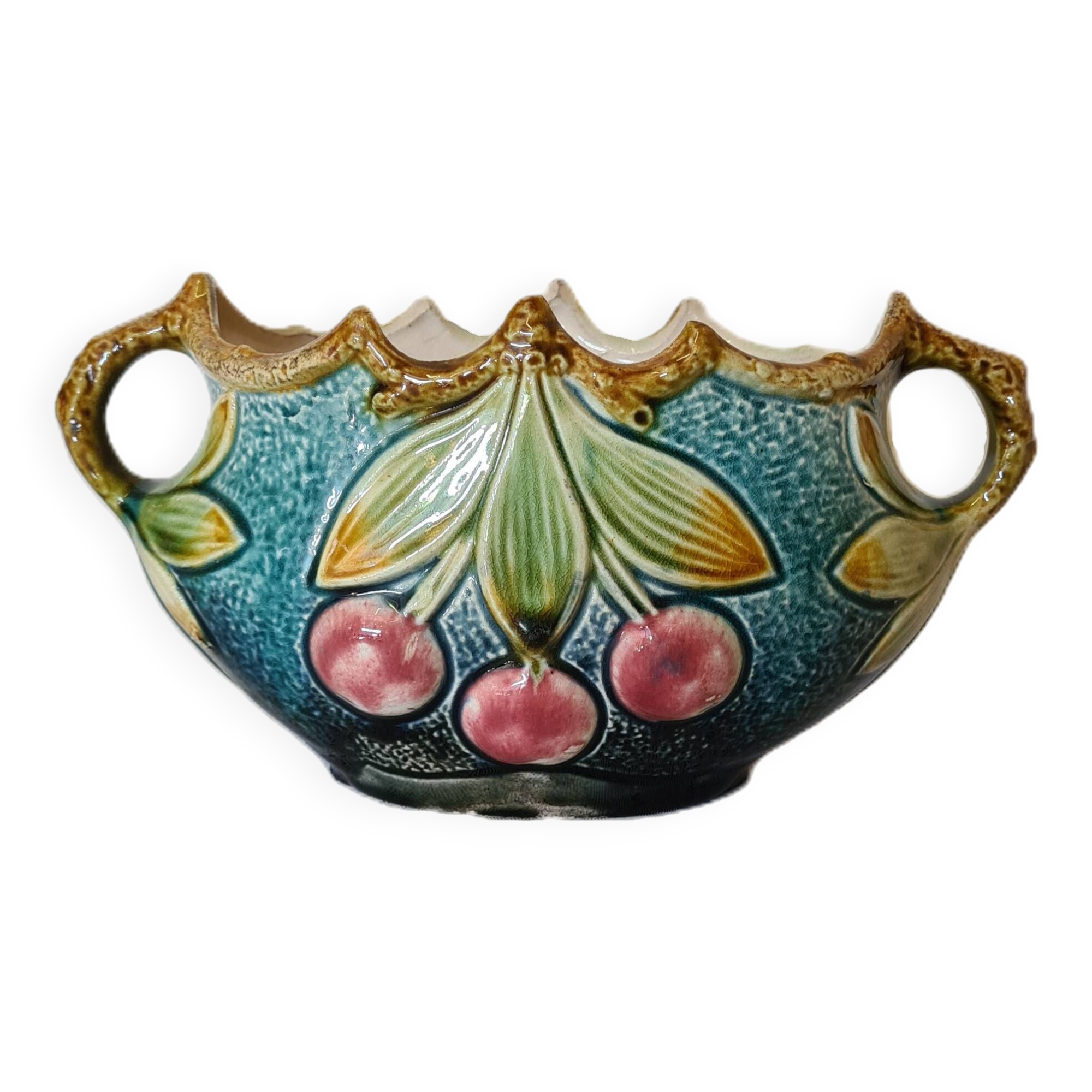 French art nouveau small oval flowerpot, early 20th century