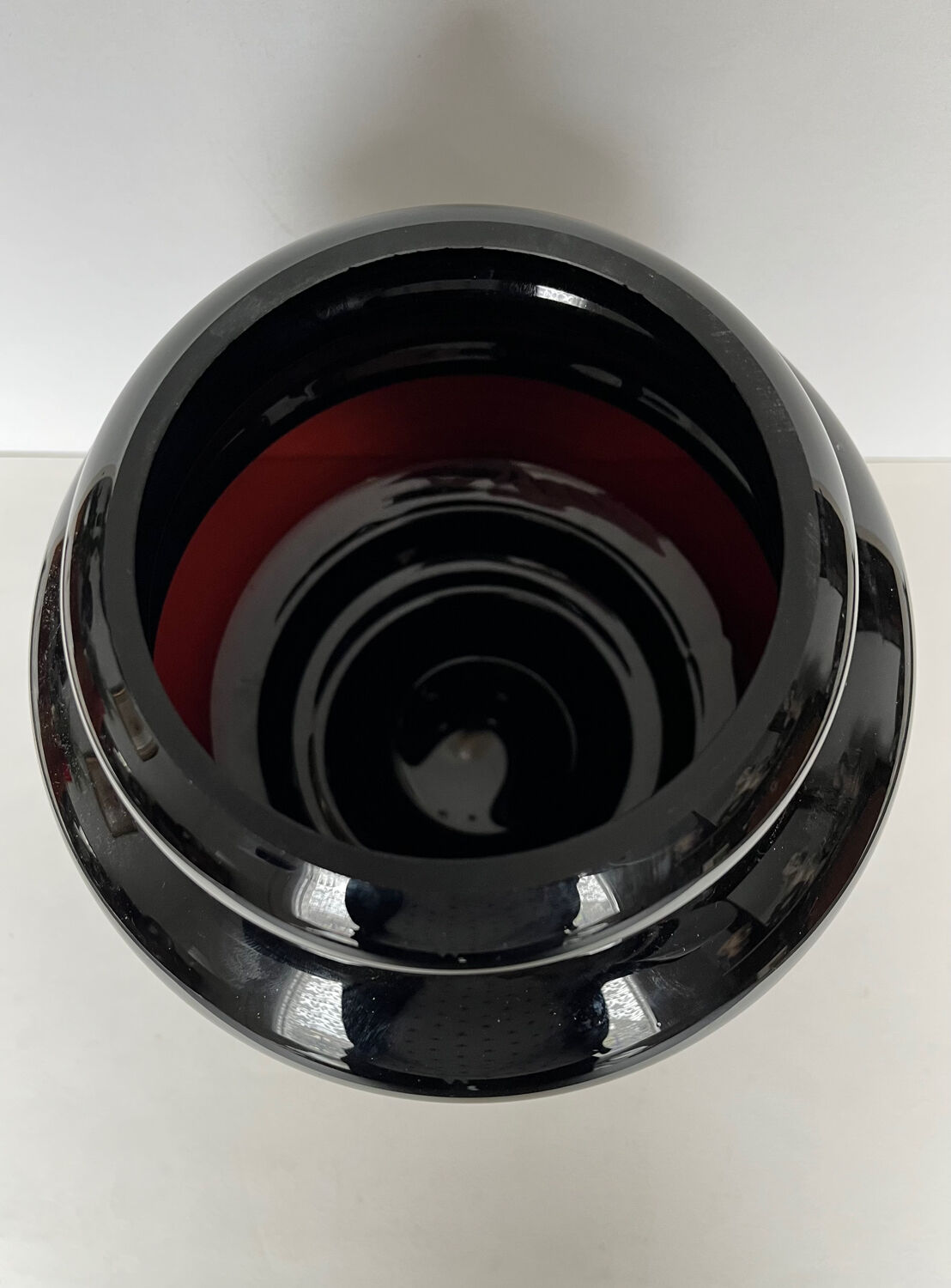 Art deco vase in black opaline glass