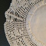 Antique coasters lined with art crochet