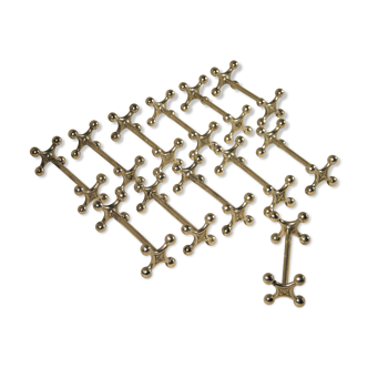 Set of 12 silver metal knife holders