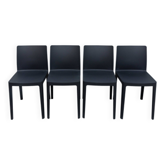 Lot de chaises élémentaires en plastique gris anthracite Hay