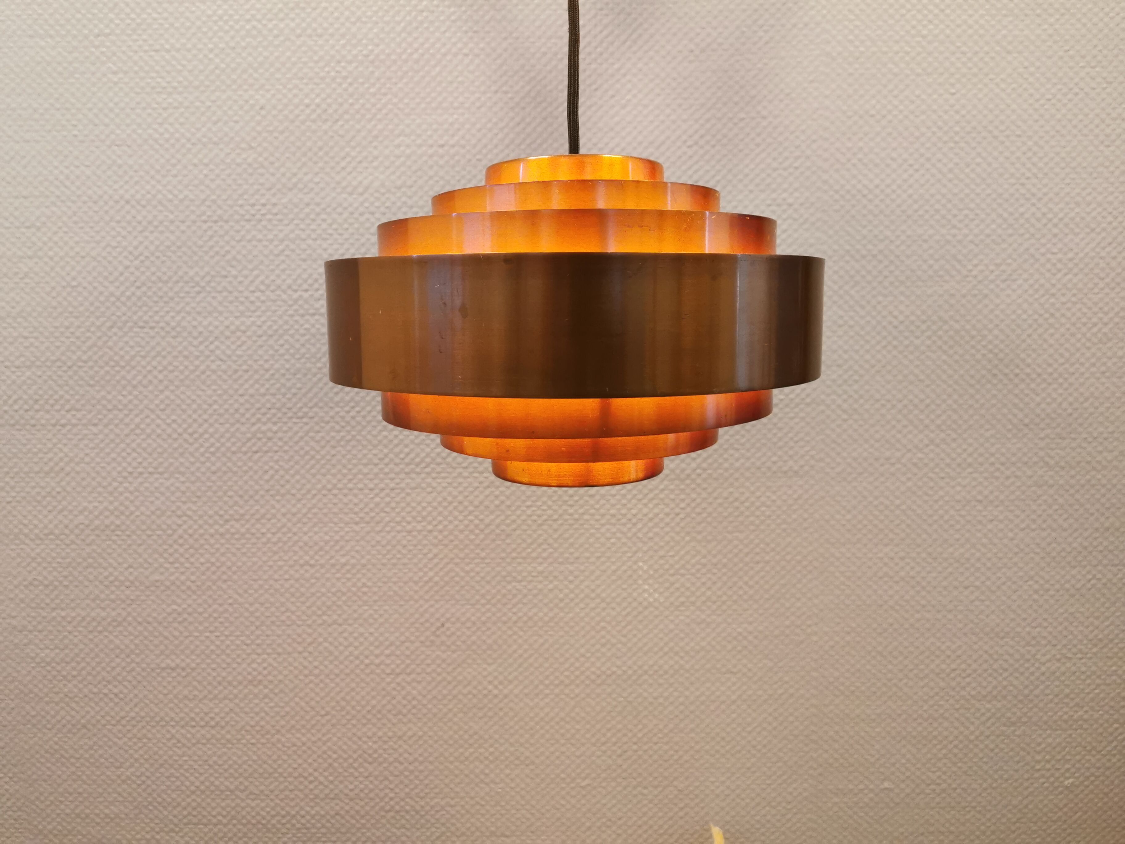 Suspension, modèle Ultra en cuivre massif conçue par Jo Hammerborg pour Fog Morup 1966