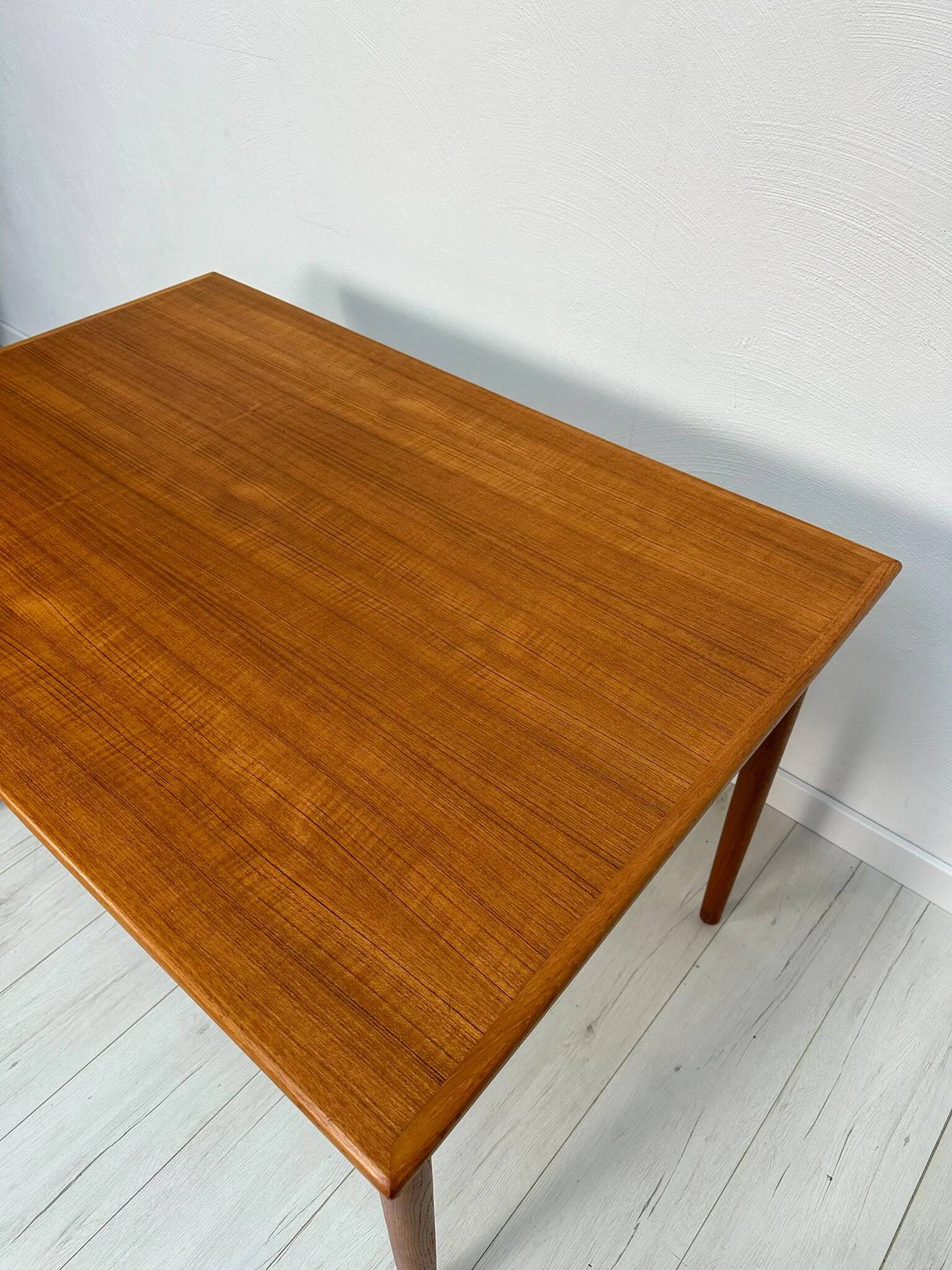 1960s Large Vintage Minimalistic Teak Extendable Dining Table