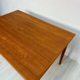 1960s Large Vintage Minimalistic Teak Extendable Dining Table
