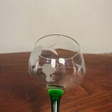 Wine glass with grape decoration