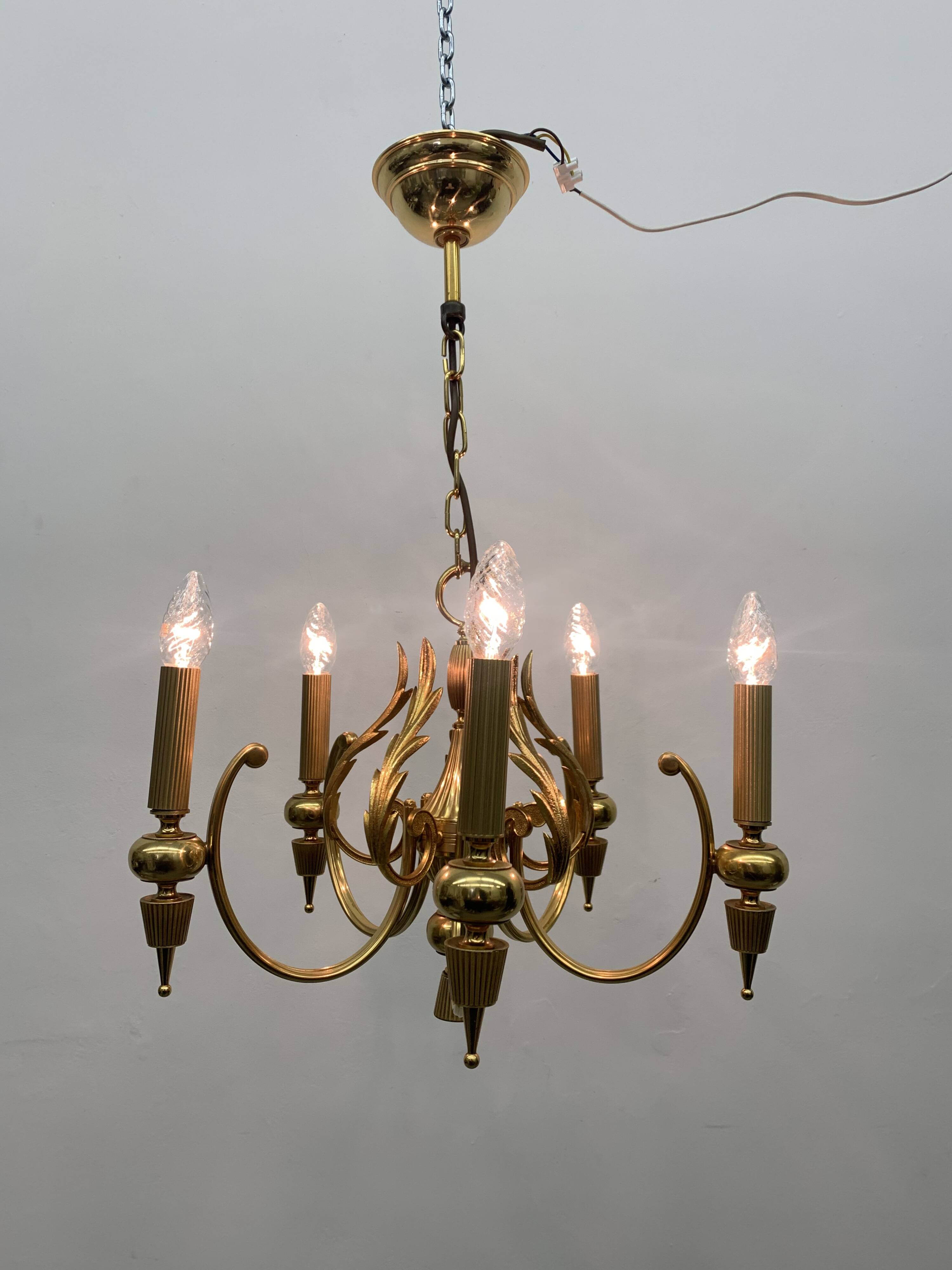 Sciolari gilded chandelier , 1960’s