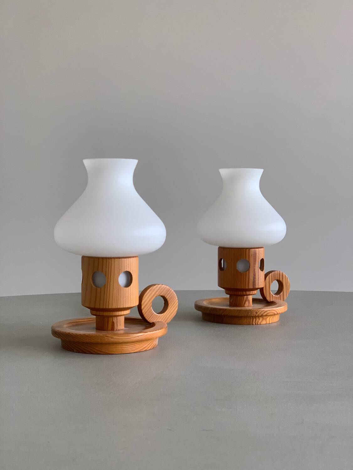 Set of 2 table lamps by erik höglund for boda, 60s