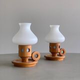 Ensemble de 2 lampes de table par erik höglund pour boda, années 60