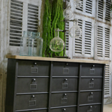 Industrial storage cabinet 12 strafor valve and solid oak top