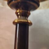 Very large brass and bronze lamp 1920 and opaque glass dome 55x20 4klg
