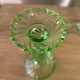 Pair of large Art Deco candlesticks / candle holders in moulded pressed glass.