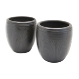 Set of 2 glasses in intense black ceramic from Romania