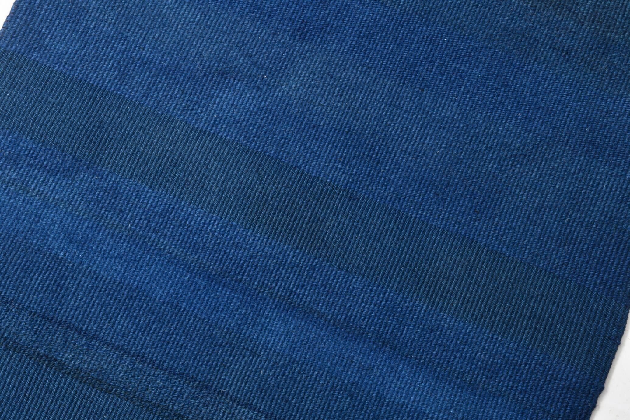 Blue Striped Pattern Kilim Runner Rug, 68x320Cm