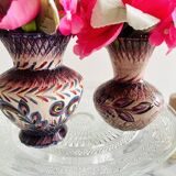 Two small Rochefort-en-Terre earthenware vases signed Leray, handmade.