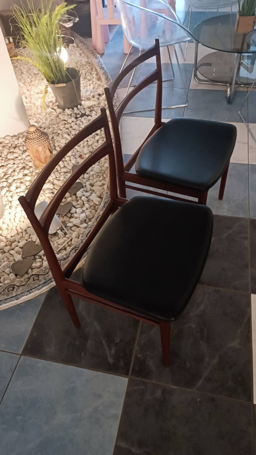 Ensemble de 4 chaises vintage en palissandre des années 60