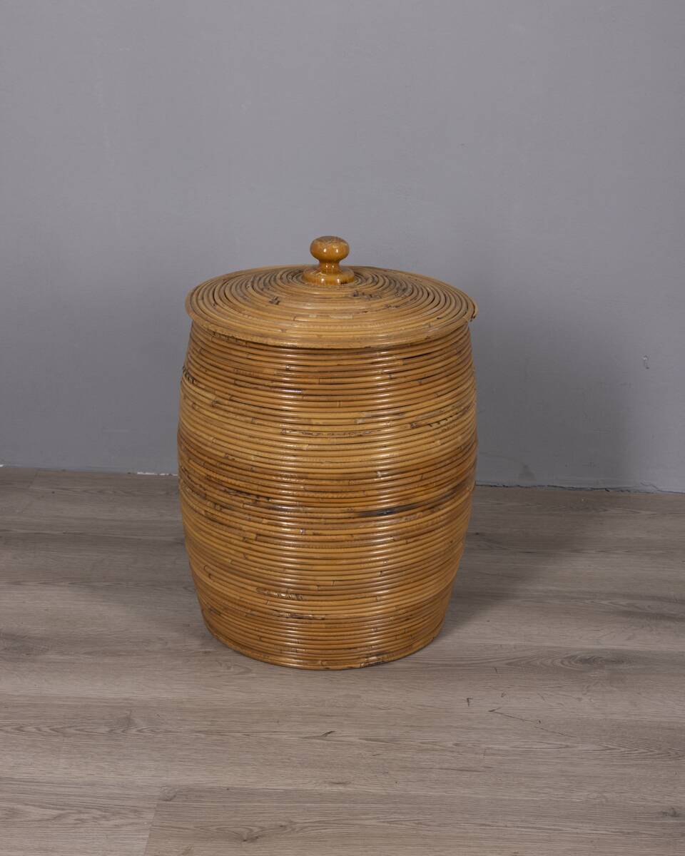 Vintage 1960s Italian design bamboo storage basket