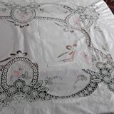 Vintage embroidered old tablecloth