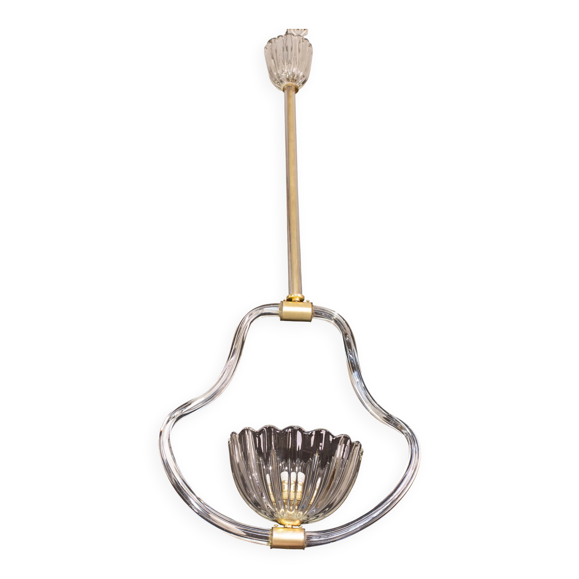 Elegant Art Decò Barovier and Toso Chandelier, 1940s