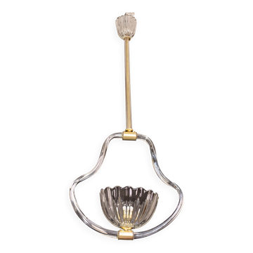 Elegant Art Decò Barovier and Toso Chandelier, 1940s