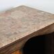 Vintage wooden and marble console table – classic style curved legs, 1950s